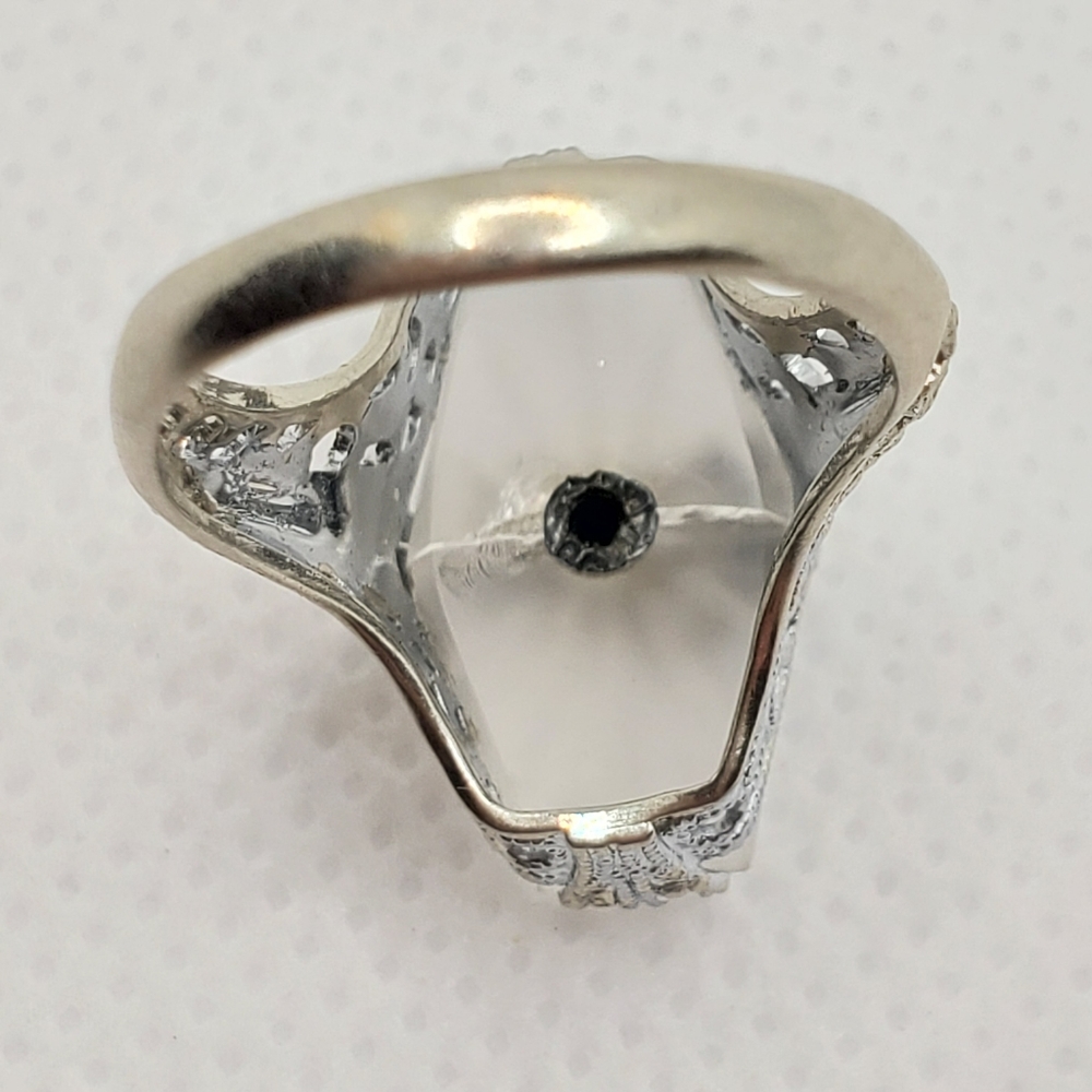 STUNNING VINTAGE 14k Art deco shield camphor ring - Picture 8 of 12